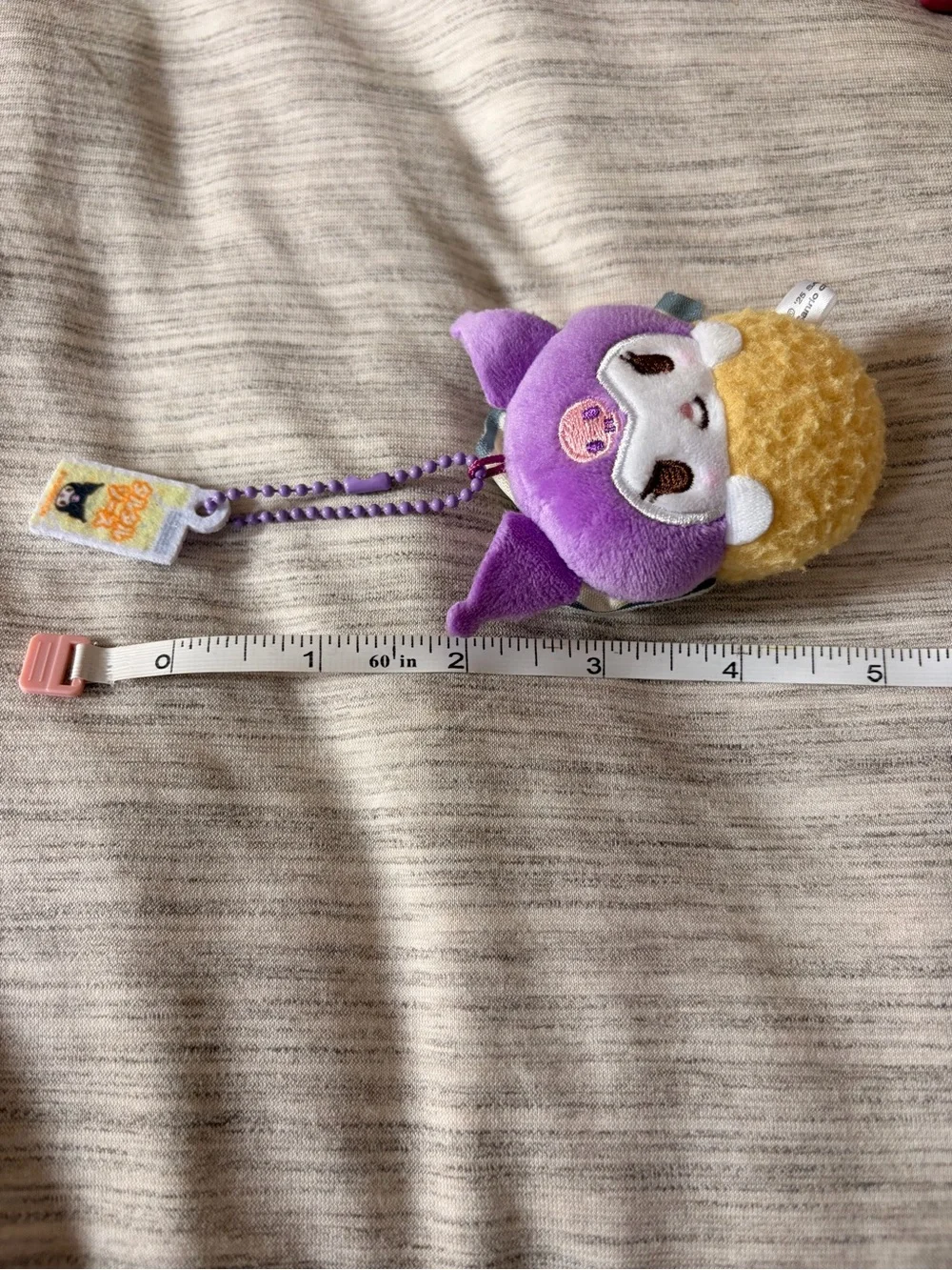 Sanrio Kuromi Plush Keychain - Purple and Yellow